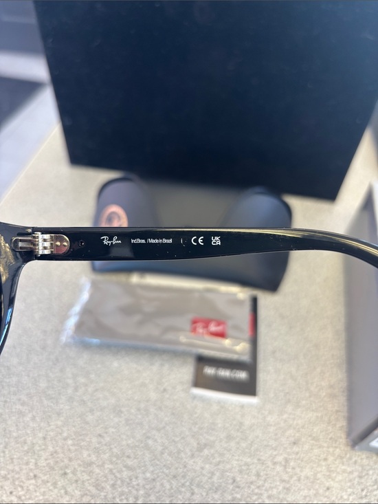 Ray-Ban Women’s Glossy Black Curved Frame Sunglasses main image 4
